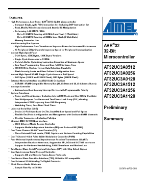 AT32UC3A0512-ALTR Datasheet PDF Atmel Corporation