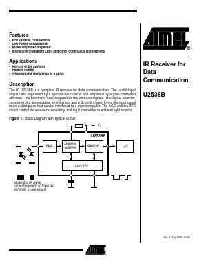U2538B-MFPG3 Datasheet PDF Atmel Corporation