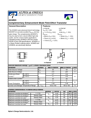 AO4603 Datasheet PDF Atmel Corporation