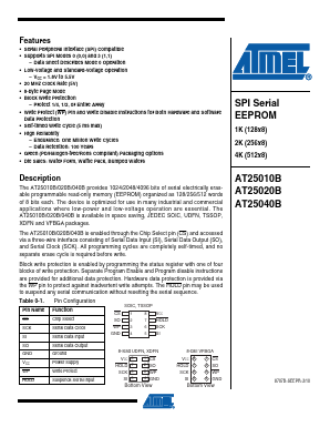 AT25010B Datasheet PDF Atmel Corporation
