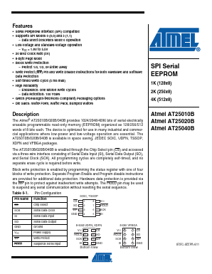 AT25010B Datasheet PDF Atmel Corporation