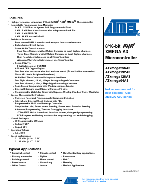 ATXMEGA192A3-AU Datasheet PDF Atmel Corporation
