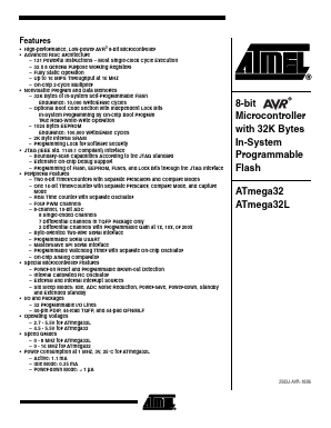 ATMEGA32-16PU Datasheet PDF Atmel Corporation
