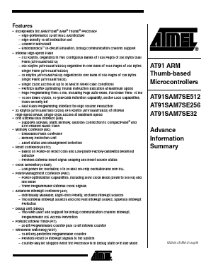 AT91SAM7SE512-AU Datasheet PDF Atmel Corporation