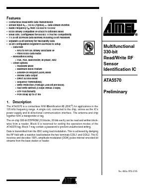 ATA557001-DDW Datasheet PDF Atmel Corporation