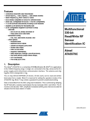 ATA557001C-DDT Datasheet PDF Atmel Corporation