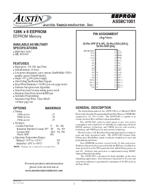 AS58C1001F-15/XT Datasheet PDF Austin Semiconductor