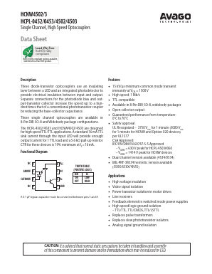 HCPL-0452-560E Datasheet PDF Avago Technologies