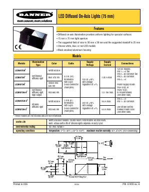 PSC-24E Datasheet PDF Banner Engineering Corp.