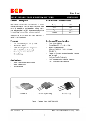 MBR30H100C Datasheet PDF BCD Semiconductor