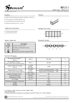 BD122-1 Datasheet PDF Shenzhen Bencent Electronics Co., Ltd.