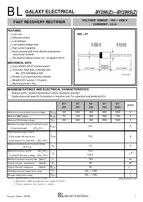 BY296 Datasheet PDF Galaxy Semi-Conductor