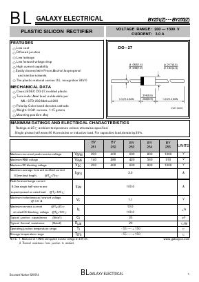 BY253Z Datasheet PDF Galaxy Semi-Conductor