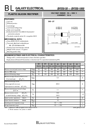 BY550-600 Datasheet PDF Galaxy Semi-Conductor