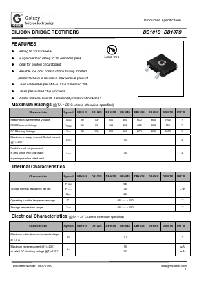 DB102S Datasheet PDF Galaxy Semi-Conductor