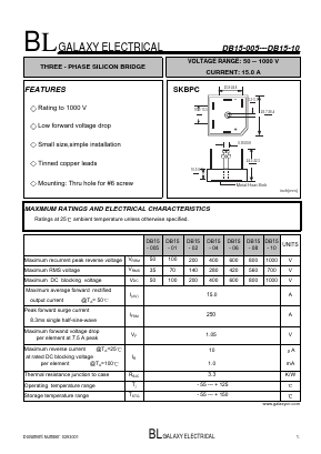 DB15-10 Datasheet PDF Galaxy Semi-Conductor