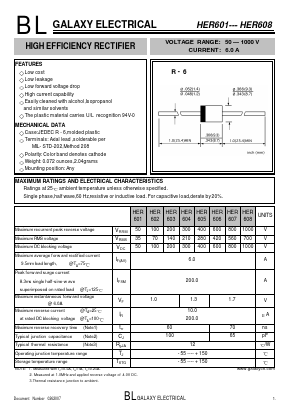 HER601 Datasheet PDF Galaxy Semi-Conductor