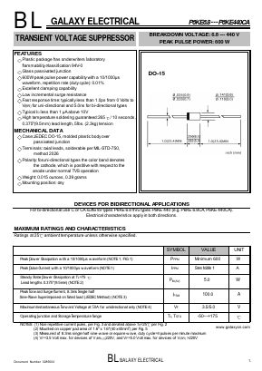 P6KE10 Datasheet PDF Galaxy Semi-Conductor