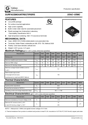 S5AC Datasheet PDF Galaxy Semi-Conductor