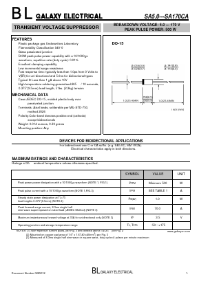 SA110 Datasheet PDF Galaxy Semi-Conductor