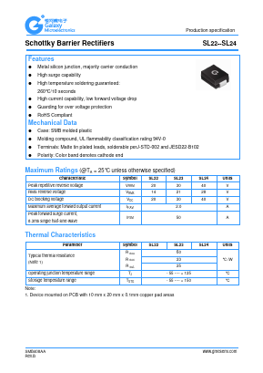 SL22 Datasheet PDF Galaxy Semi-Conductor