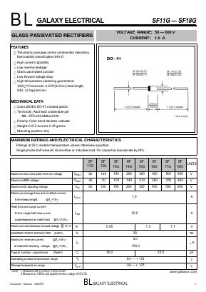 SF11G Datasheet PDF Galaxy Semi-Conductor