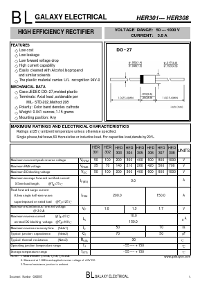 HER306 Datasheet PDF Galaxy Semi-Conductor