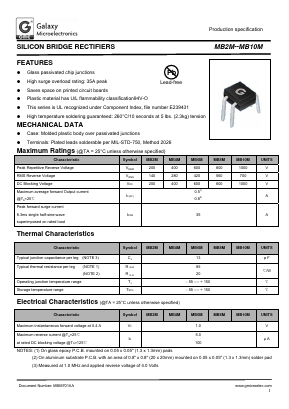 MB2M Datasheet PDF Galaxy Semi-Conductor