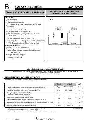 5KP24A Datasheet PDF Galaxy Semi-Conductor