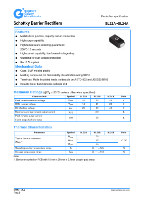 SL22A Datasheet PDF Galaxy Semi-Conductor