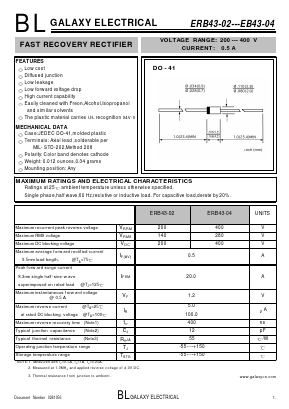 ERB43-02 Datasheet PDF Galaxy Semi-Conductor