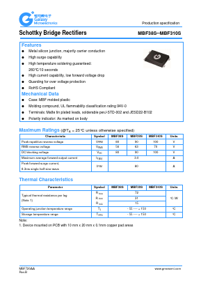 MBF39S Datasheet PDF Galaxy Semi-Conductor