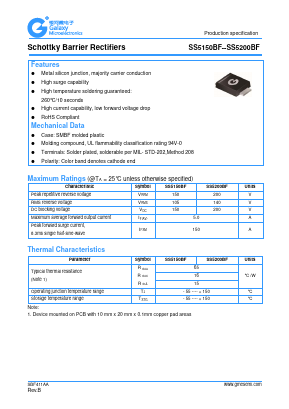 SS5150BF Datasheet PDF Galaxy Semi-Conductor