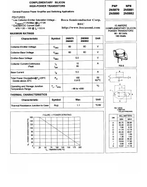 2N5881 Datasheet PDF Boca Semiconductor