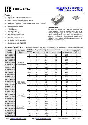 BMA1-05S1H6 Datasheet PDF Bothhand USA, LP.