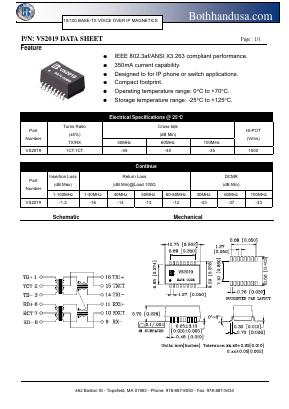 VS2019 Datasheet PDF Bothhand USA, LP.