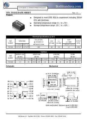 TS1142 Datasheet PDF Bothhand USA, LP.