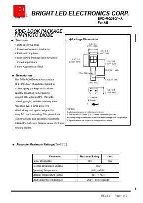 BPD-RQ09DY-A Datasheet PDF BRIGHT LED ELECTRONICS CORP