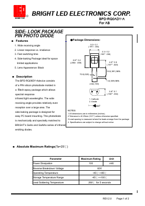 BPD-RQ0ADY-A Datasheet PDF BRIGHT LED ELECTRONICS CORP