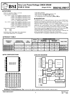 BS616LV8017EC Datasheet PDF Brilliance Semiconductor