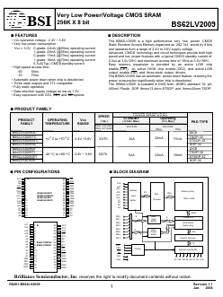 BS62LV2009TCP70 Datasheet PDF Brilliance Semiconductor