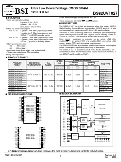 BS62UV1027PC-10 Datasheet PDF Brilliance Semiconductor