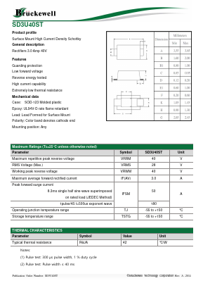 SD3U40ST Datasheet PDF Bruckewell Technology LTD