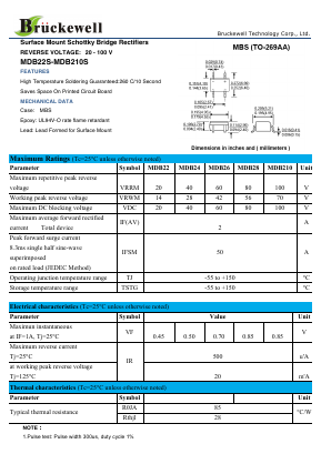 MDB210 Datasheet PDF Bruckewell Technology LTD