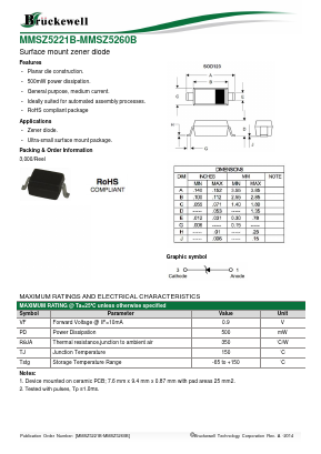 MMSZ5221B Datasheet PDF Bruckewell Technology LTD