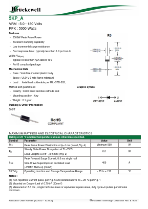 5KP24A Datasheet PDF Bruckewell Technology LTD