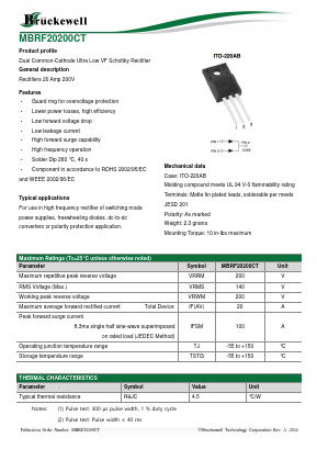 MBRF20200CT Datasheet PDF Bruckewell Technology LTD