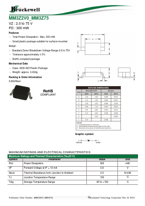 MM3Z2V4 Datasheet PDF Bruckewell Technology LTD