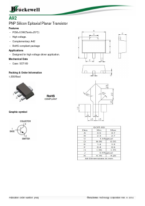 A92 Datasheet PDF Bruckewell Technology LTD
