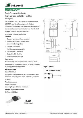 MBR3040CT Datasheet PDF Bruckewell Technology LTD